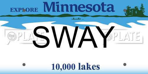 SWAY Minnesota License Plate