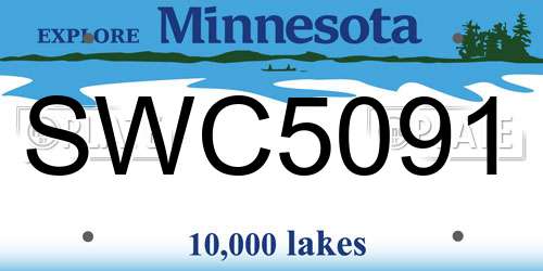 SWC5091 Minnesota License Plate