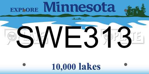 SWE313 Minnesota License Plate