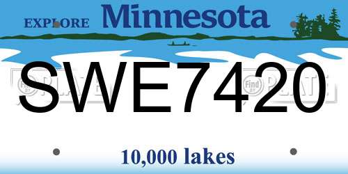 SWE7420 Minnesota License Plate