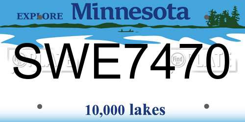 SWE7470 Minnesota License Plate