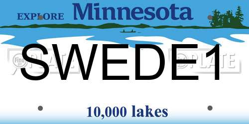 SWEDE1 Minnesota License Plate