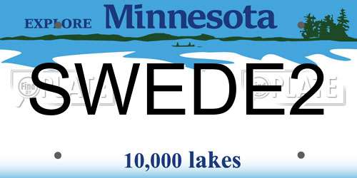 SWEDE2 Minnesota License Plate