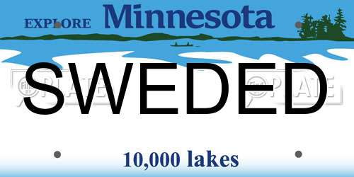 SWEDED Minnesota License Plate