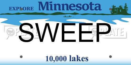 SWEEP Minnesota License Plate
