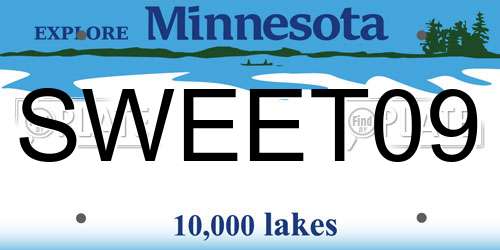 SWEET09 Minnesota License Plate