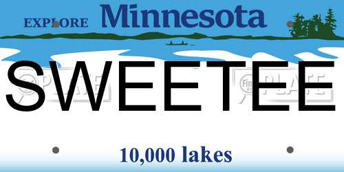 SWEETEE Minnesota License Plate