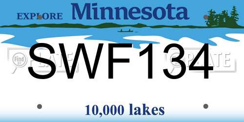 SWF134 Minnesota License Plate