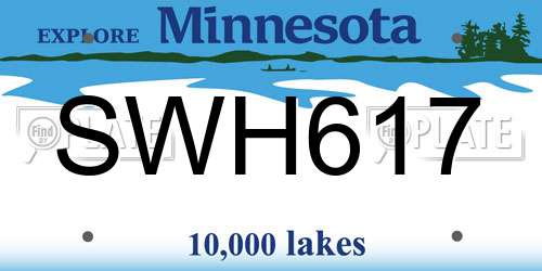 SWH617 Minnesota License Plate