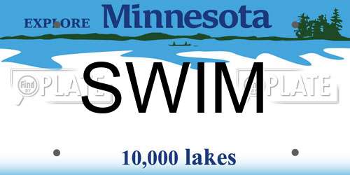 SWIM Minnesota License Plate