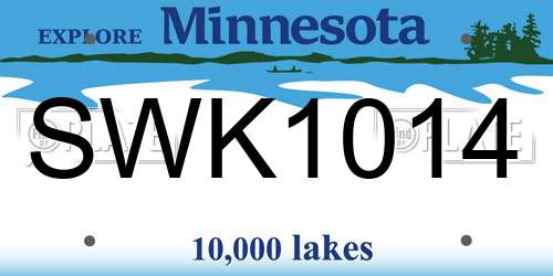 SWK1014 Minnesota License Plate