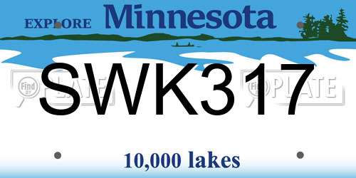 SWK317 Minnesota License Plate