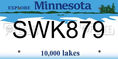 SWK879 Minnesota License Plate