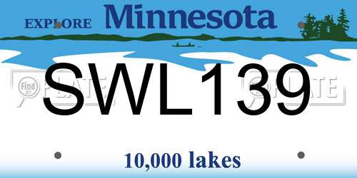SWL139 Minnesota License Plate
