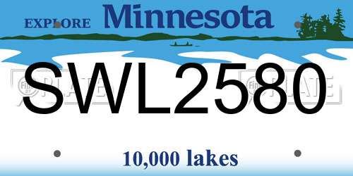 SWL2580 Minnesota License Plate