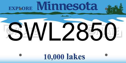 SWL2850 Minnesota License Plate