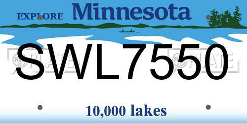 SWL7550 Minnesota License Plate