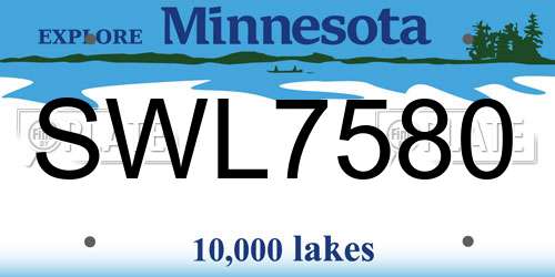 SWL7580 Minnesota License Plate