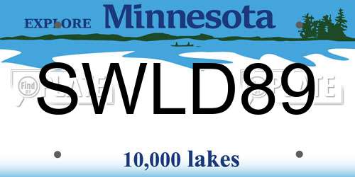 SWLD89 Minnesota License Plate