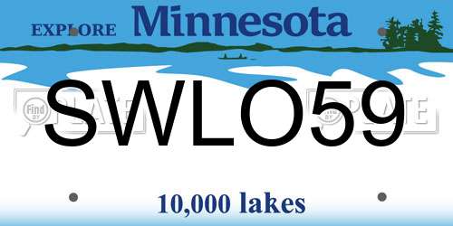 SWLO59 Minnesota License Plate