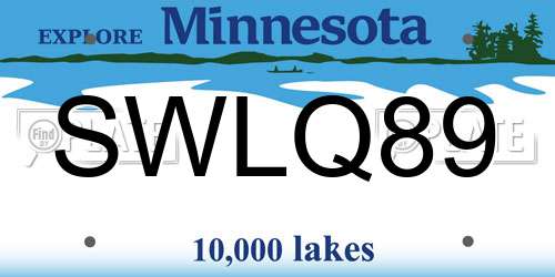 SWLQ89 Minnesota License Plate