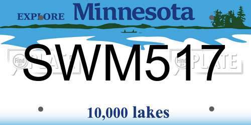 SWM517 Minnesota License Plate