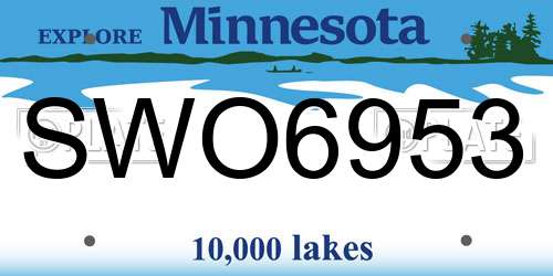 SWO6953 Minnesota License Plate