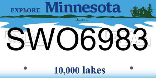 SWO6983 Minnesota License Plate