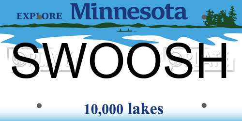 SWOOSH Minnesota License Plate