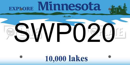 SWP020 Minnesota License Plate