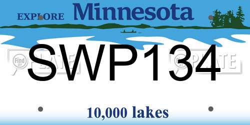 SWP134 Minnesota License Plate