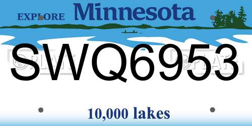 SWQ6953 Minnesota License Plate