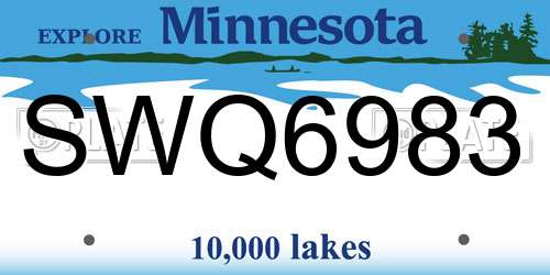 SWQ6983 Minnesota License Plate