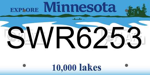 SWR6253 Minnesota License Plate
