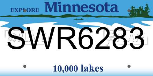 SWR6283 Minnesota License Plate