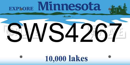 SWS4267 Minnesota License Plate