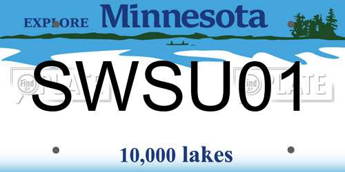 SWSU01 Minnesota License Plate