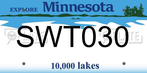 SWT030 Minnesota License Plate