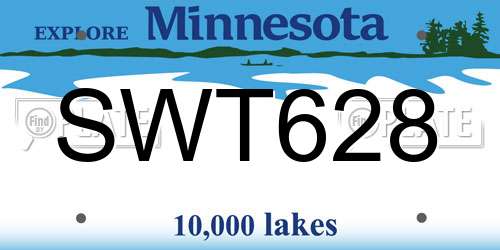 SWT628 Minnesota License Plate