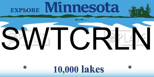 SWTCRLN Minnesota License Plate