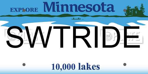 SWTRIDE Minnesota License Plate