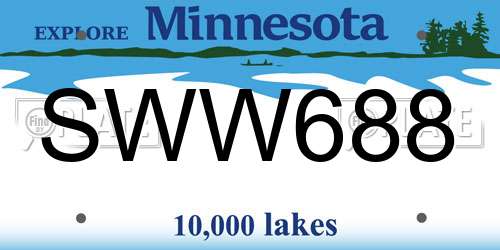 SWW688 Minnesota License Plate