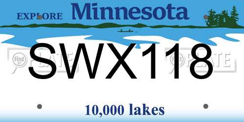 SWX118 Minnesota License Plate