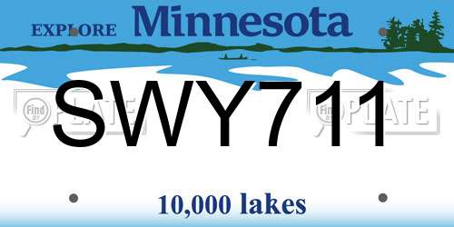 SWY711 Minnesota License Plate
