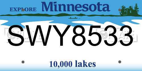 SWY8533 Minnesota License Plate