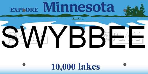 SWYBBEE Minnesota License Plate
