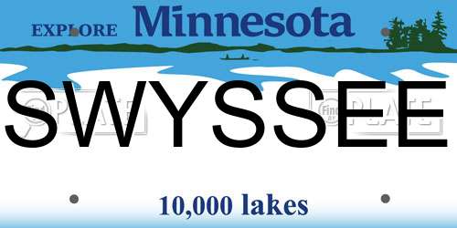 SWYSSEE Minnesota License Plate