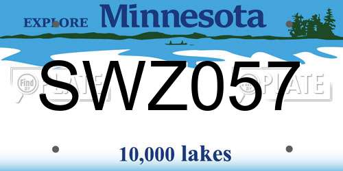 SWZ057 Minnesota License Plate