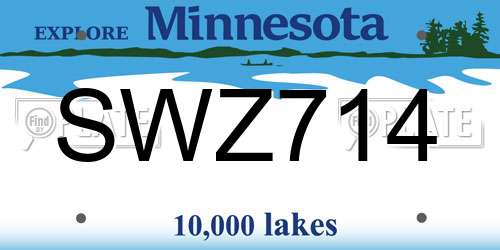 SWZ714 Minnesota License Plate