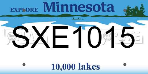 SXE1015 Minnesota License Plate
